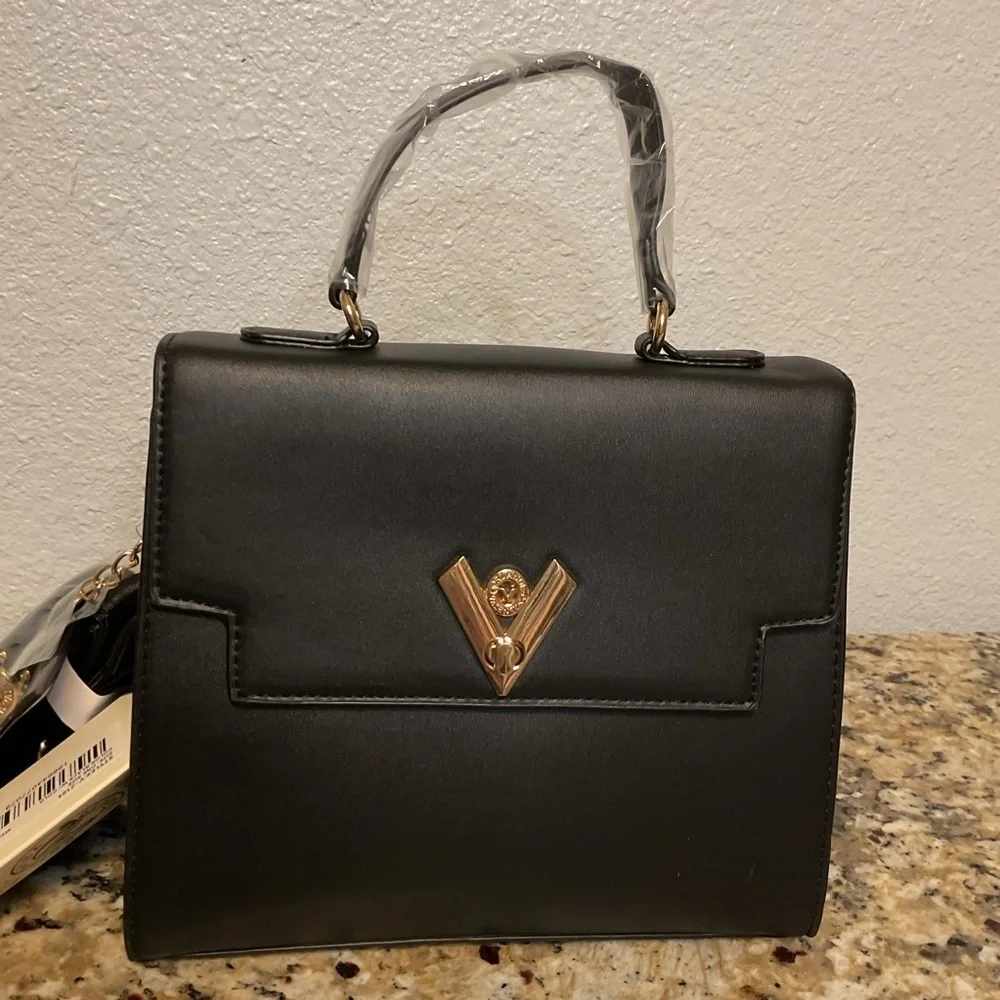 Valentino Orlandi Black Satchel with Wallet/Pouch NWT